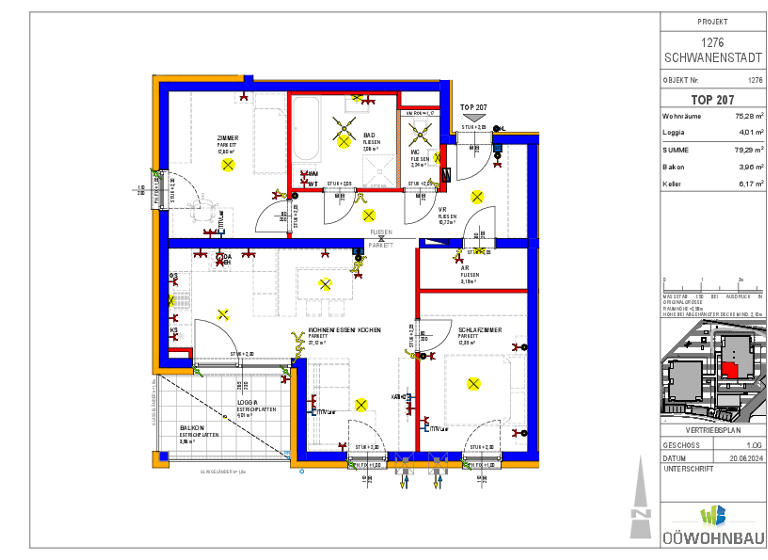 Wohnung zur Miete - Erstbezug 818 € 3 Zimmer 75,3 m² 1. Geschoss Alleehof 4 und 5 Schwanenstadt 4690