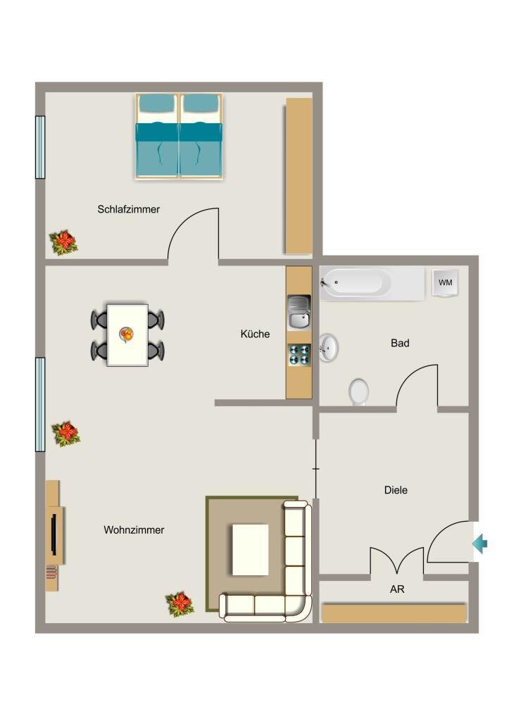 Wohnung zur Miete 409 € 2,5 Zimmer 63,9 m²<br/>Wohnfläche 1.<br/>Geschoss 01.04.2025<br/>Verfügbarkeit Knappschaftsstraße 5 Ückendorf Gelsenkirchen 45886