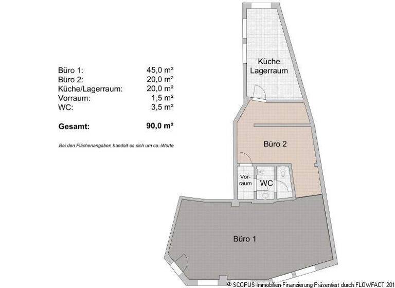 Büro zur Miete provisionsfrei 360 € 2 Zimmer 90 m² Bürofläche Meißen 01662