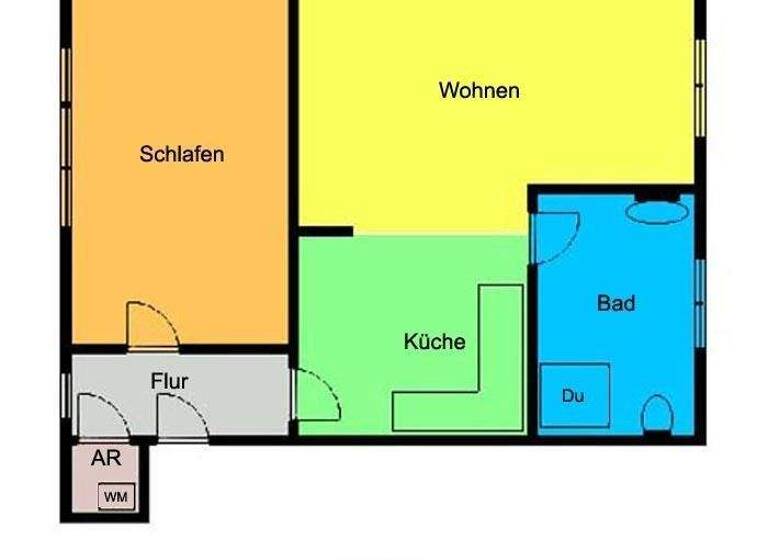 Wohnung zur Miete 270 € 2 Zimmer 39,7 m² Nossen 01683