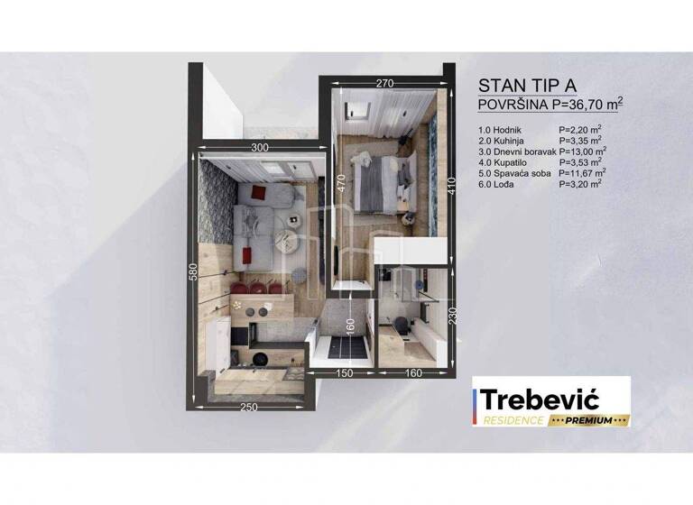 Wohnung zum Kauf 2 Zimmer 3. Geschoss Trebevic