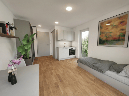 Wohnung zum Kauf - Neubau provisionsfrei als Kapitalanlage geeignet 338.510 € 1 Zimmer 22,7 m² Grasmeierstraße 8 Schwabing-Freimann München 80805