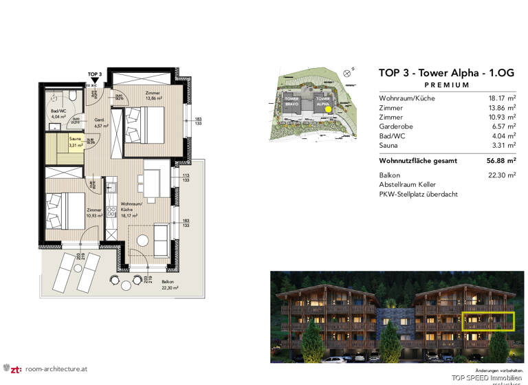 Wohnung zum Kauf - Erstbezug 816.360 € 3 Zimmer 56,9 m² Schladming 8970