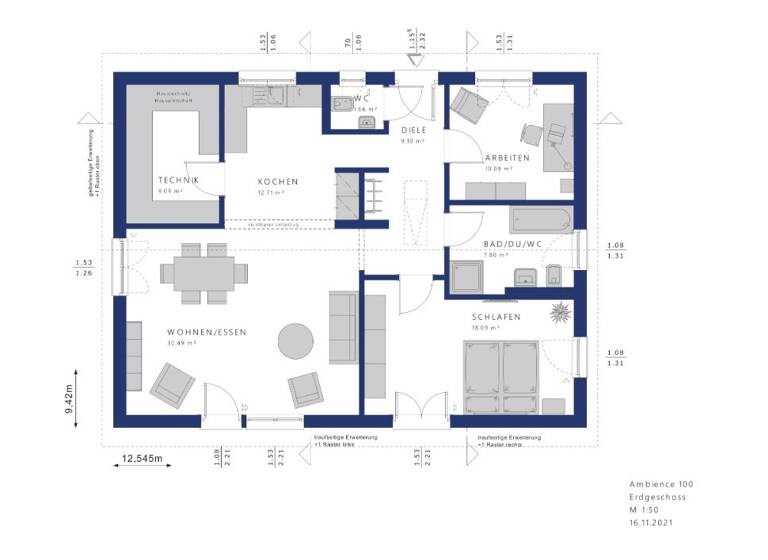 Bungalow zum Kauf provisionsfrei 272.064 € 3 Zimmer 99 m² 550 m² Grundstück Schönewerda Artern/Unstrut 06556