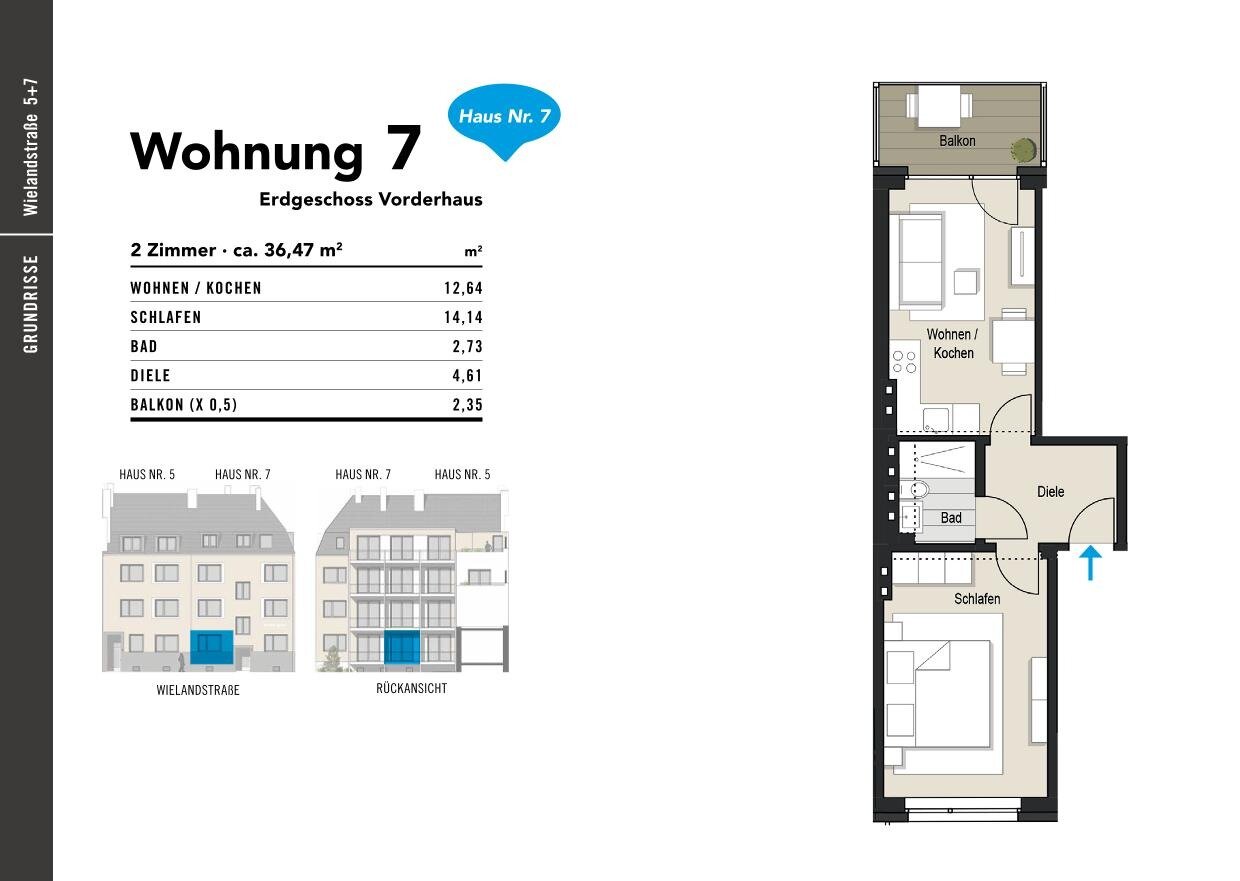 Wohnung zum Kauf provisionsfrei 248.000 € 2 Zimmer 36,5 m²<br/>Wohnfläche EG<br/>Geschoss ab sofort<br/>Verfügbarkeit Bayenthal Köln 50968