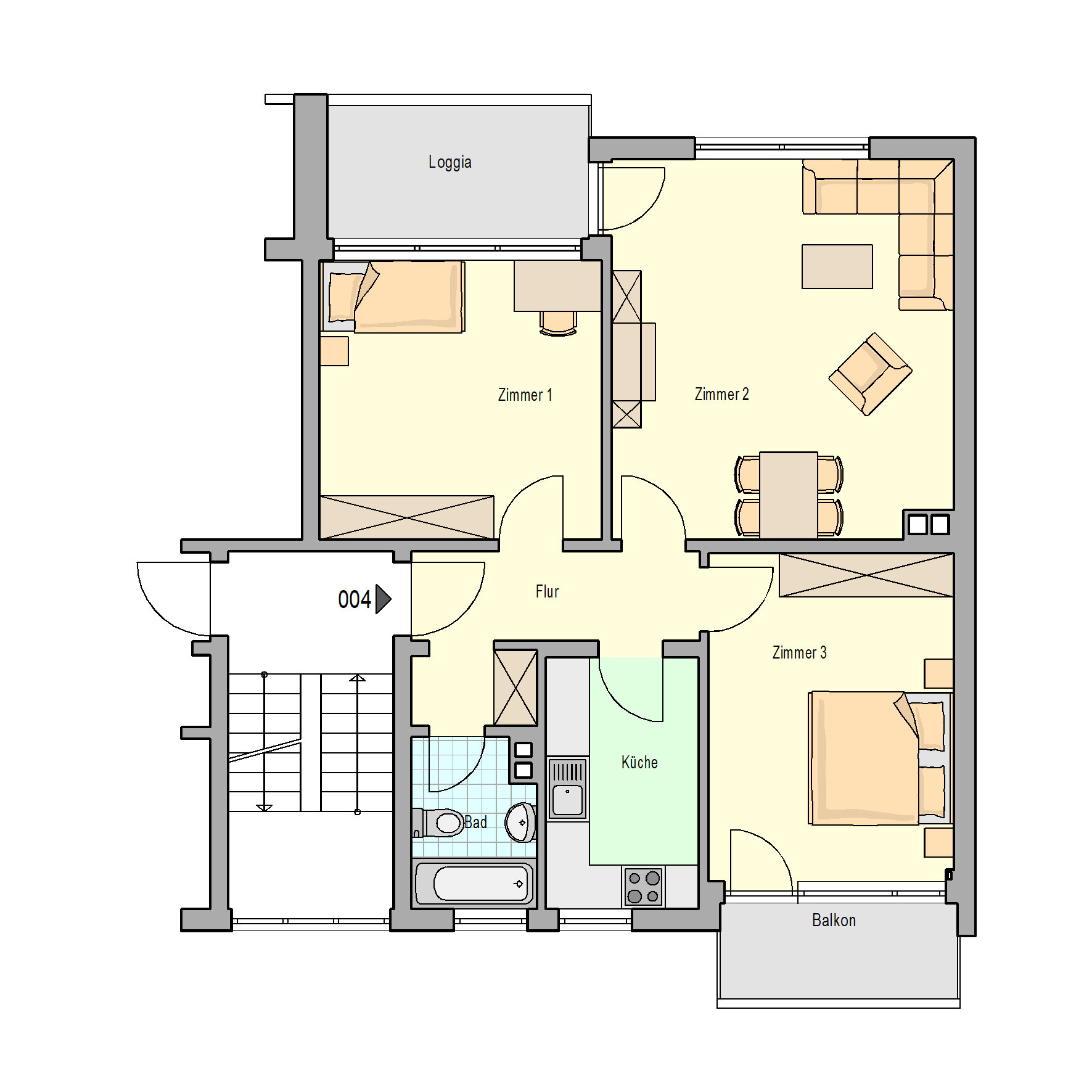 Wohnung zur Miete 590 € 3 Zimmer 76,1 m²<br/>Wohnfläche 1.<br/>Geschoss 01.03.2025<br/>Verfügbarkeit Bitburg Bitburg 54634