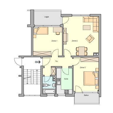 Wohnung zur Miete 590 € 3 Zimmer 76,1 m² 1. Geschoss frei ab 01.03.2025 Bitburg Bitburg 54634