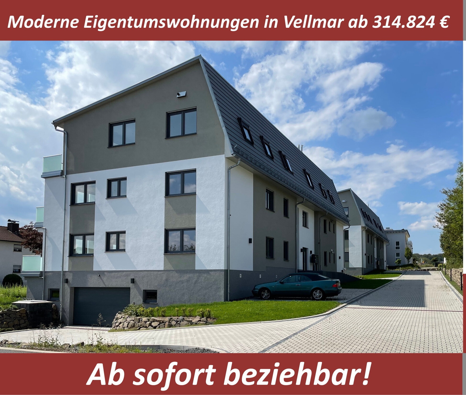 Wohnung zum Kauf provisionsfrei 314.824 € 2,5 Zimmer 68,4 m²<br/>Wohnfläche ab sofort<br/>Verfügbarkeit Rendsburger  Straße 1-3 Vellmar-West Vellmar 34246