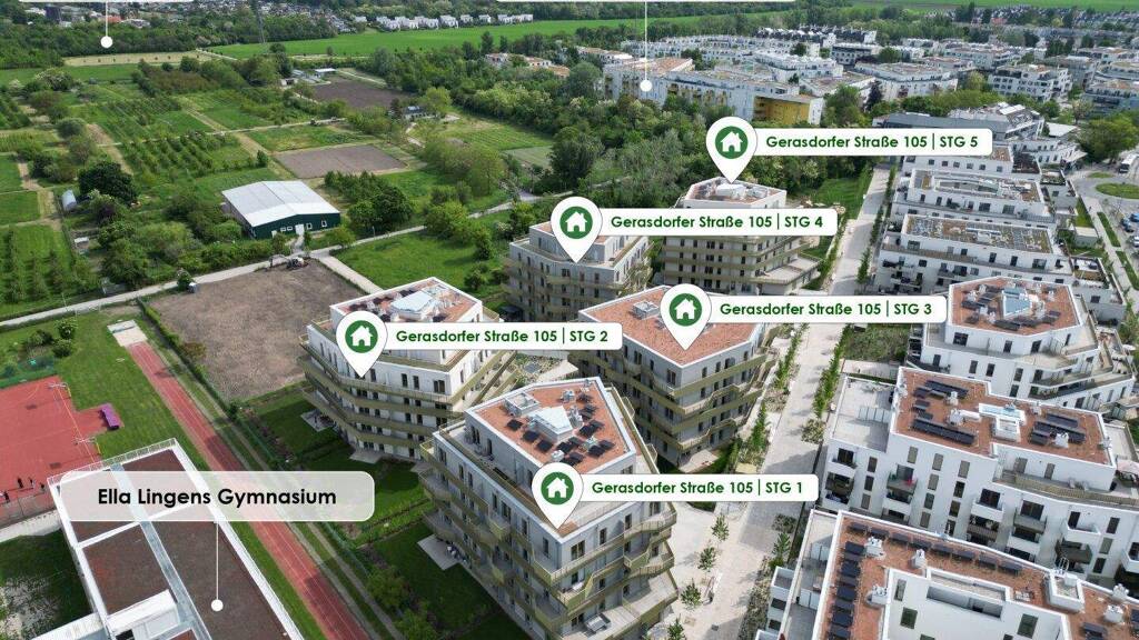 Wohnung zum Kauf - Erstbezug provisionsfrei 454.900 € 3 Zimmer 74,1 m² 2. Geschoss Gerasdorfer Straße 105 Wien 1210
