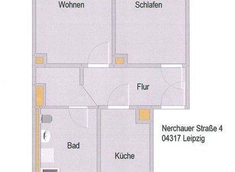 Wohnung zur Miete 479 € 2 Zimmer 61,5 m² 1. Geschoss frei ab 08.03.2026 Nerchauer Straße 4 Reudnitz-Thonberg Leipzig 04317