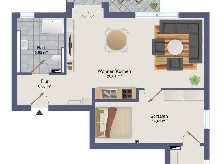 Wohnung zur Miete 970 € 2 Zimmer 64,9 m² 1. Geschoss frei ab sofort St.-Georg-Str. 2 Winsen 21423