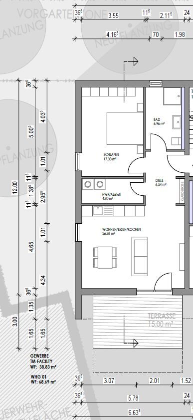 Wohnung zum Kauf provisionsfrei 439.552 € 2 Zimmer 68,7 m²<br/>Wohnfläche Griesheim Frankfurt 65933