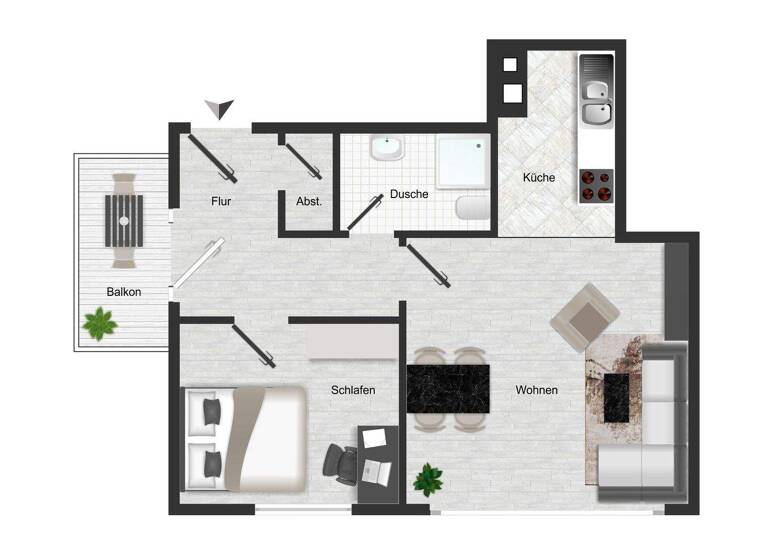 Wohnung zum Kauf 234.000 € 2 Zimmer 47 m² 1. Geschoss Harksheide Norderstedt 22850