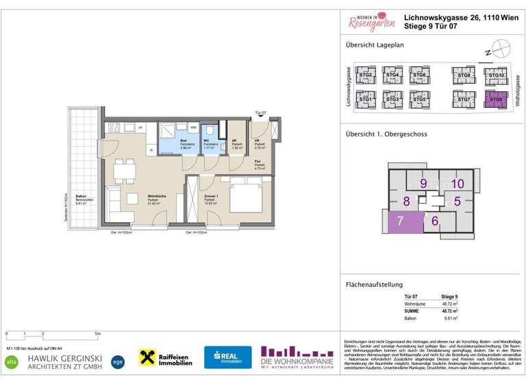 Wohnung zum Kauf - Erstbezug 221.247 € 2 Zimmer 48,8 m² 1. Geschoss Lichnowskygasse 26 Wien 1110