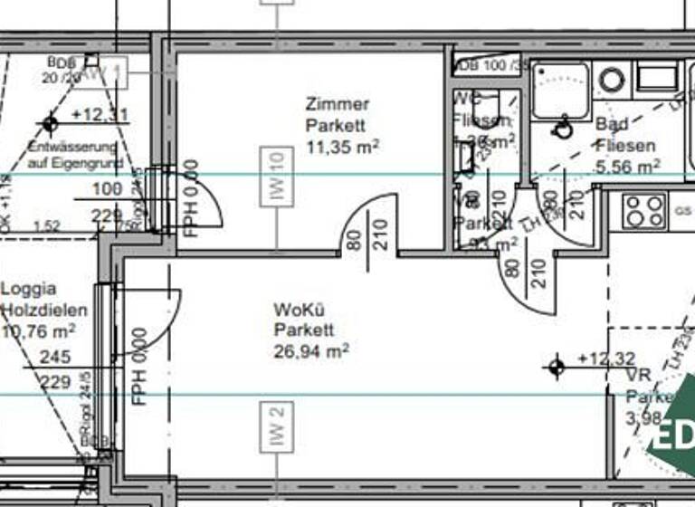 Wohnung zur Miete 1.165 € 2 Zimmer 3. Geschoss frei ab 01.07.2026 Wien 1020