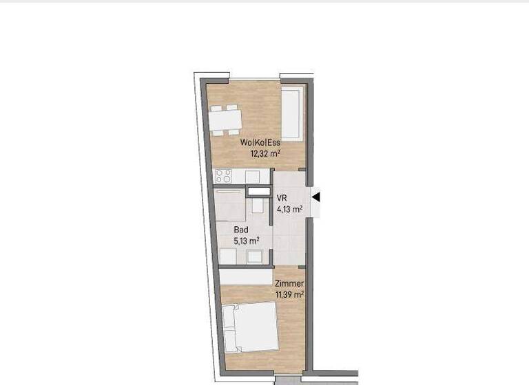 Wohnung zum Kauf - Erstbezug 168.066 € 2 Zimmer 33 m² 1. Geschoss Münzgrabenstraße 173a Jakomini Graz 8010