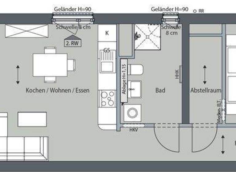 Wohnung zur Miete 1.221 € 2 Zimmer 57,2 m² 3. Geschoss Blumeneschenweg 11 Kaulsdorf Berlin 12621