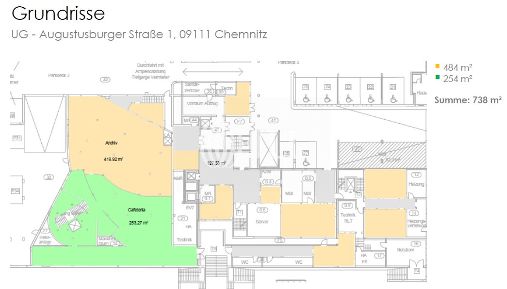 Bürofläche zur Miete provisionsfrei 8,50 € 4.419 m²<br/>Bürofläche Zentrum 012 Chemnitz 09111