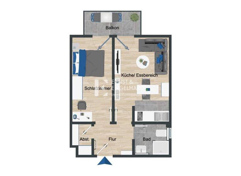 Wohnung zum Kauf 120.000 € 1,5 Zimmer 36,7 m² Kürnach 97273