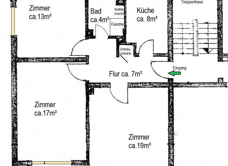 Wohnung zum Kauf provisionsfrei 160.000 € 3 Zimmer 72,9 m²<br/>Wohnfläche 1.<br/>Geschoss Almatastraße 14 Walle Bremen 28219