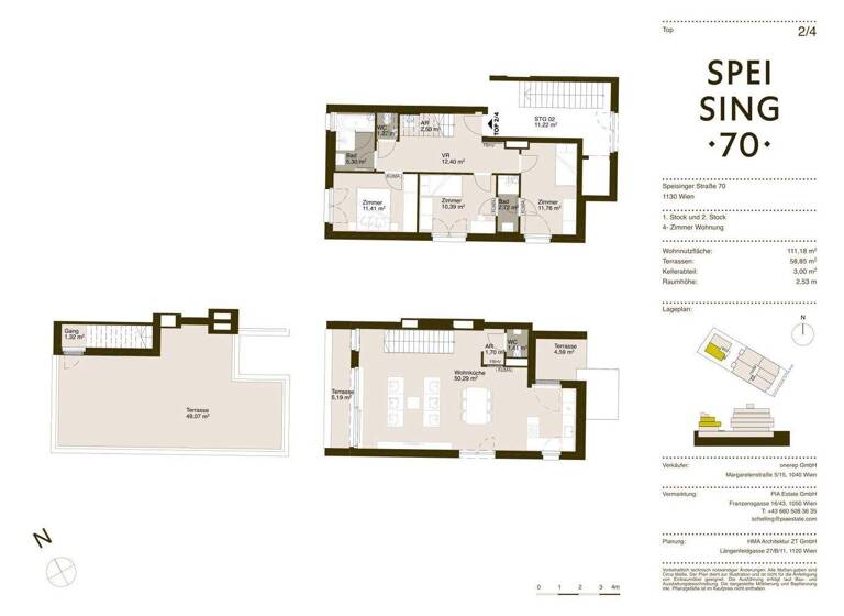 Maisonette zum Kauf - Erstbezug 1.200.000 € 4 Zimmer 108,1 m² frei ab 01.06.2026 Speisinger Straße Wien 1130