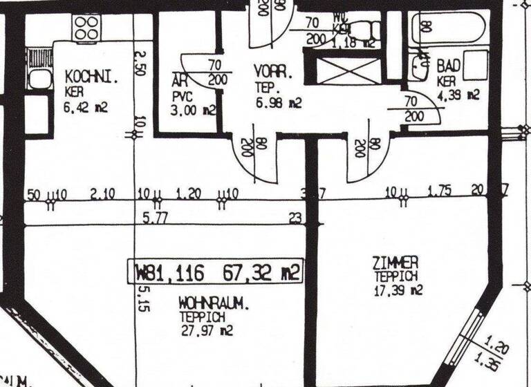 Wohnung zur Miete 769 € 2 Zimmer 66,8 m² 3. Geschoss Wien 1100