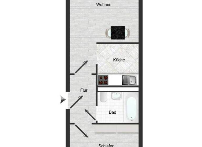 Wohnung zur Miete 241 € 2 Zimmer 39,3 m² 4. Geschoss Marie-Tilch-Str. 20 Hutholz Chemnitz 09123