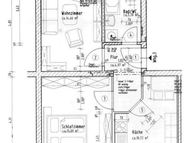 Wohnung zur Miete 270 € 2 Zimmer 52 m² 3. Geschoss Bernsdorfer Plan 8 Bernsdorf Chemnitz 09126