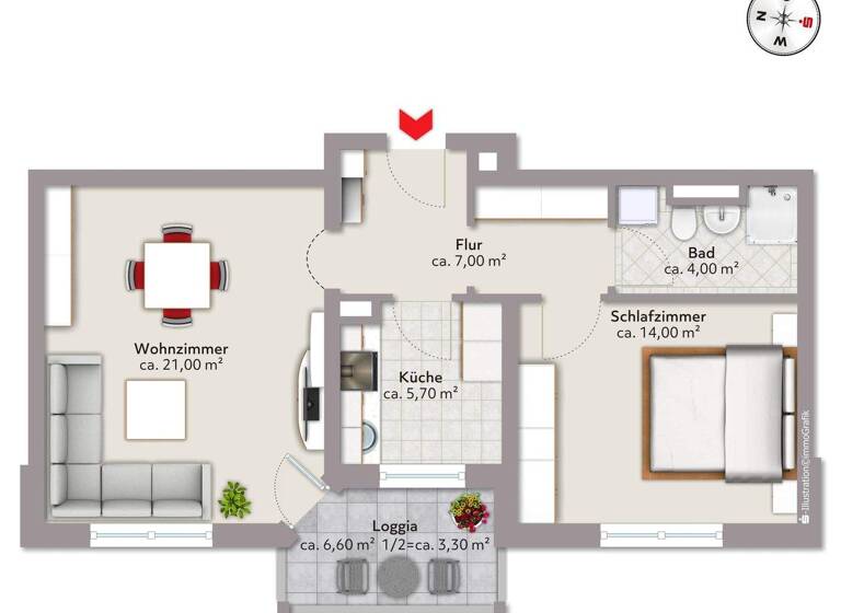 Wohnung zum Kauf 175.000 € 2 Zimmer 55 m² 3. Geschoss Traunreut 83301