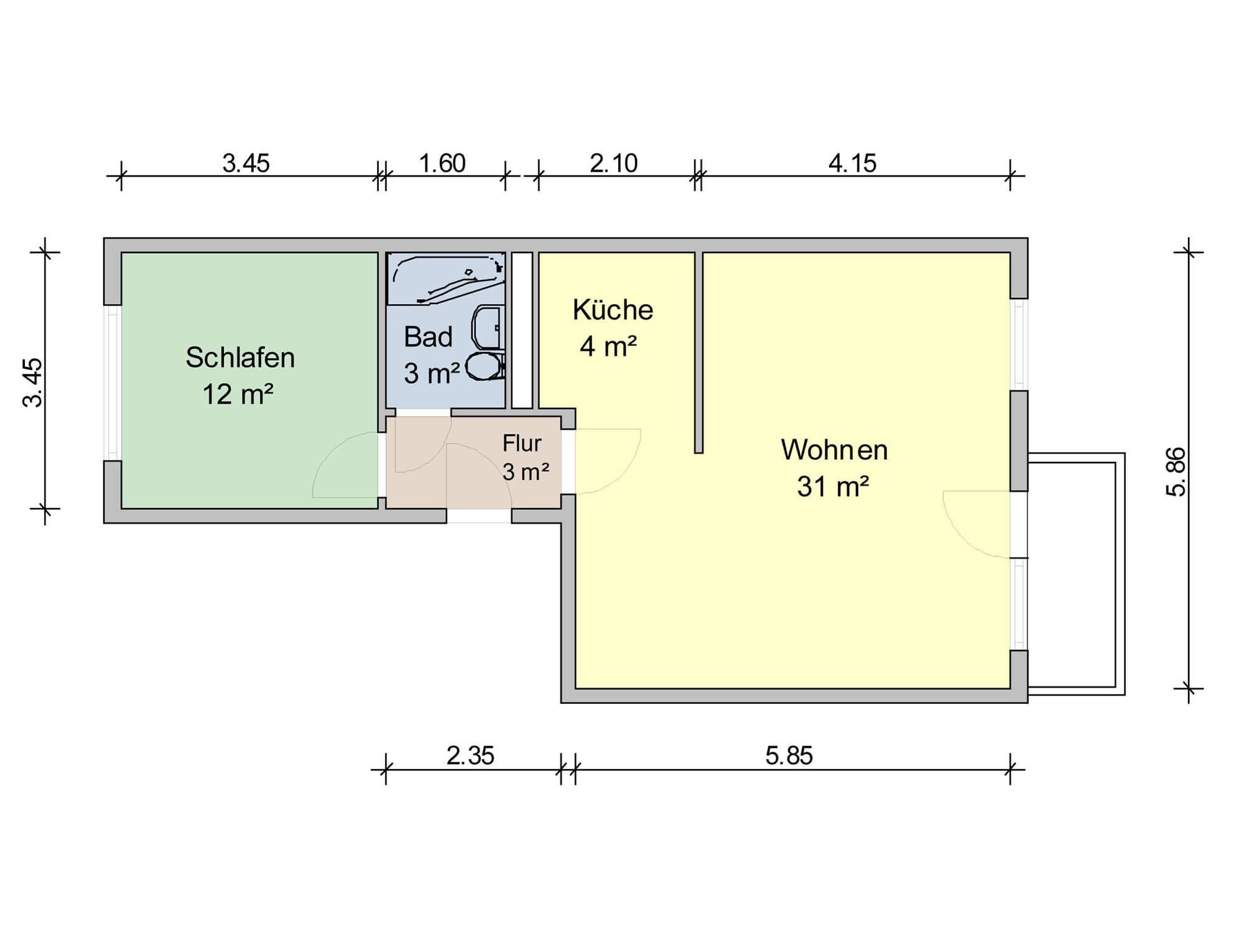 Wohnung zur Miete 325 € 2 Zimmer 55 m²<br/>Wohnfläche 1.<br/>Geschoss Albert-Funk-Straße 5 Eckersbach 265 Zwickau 08066