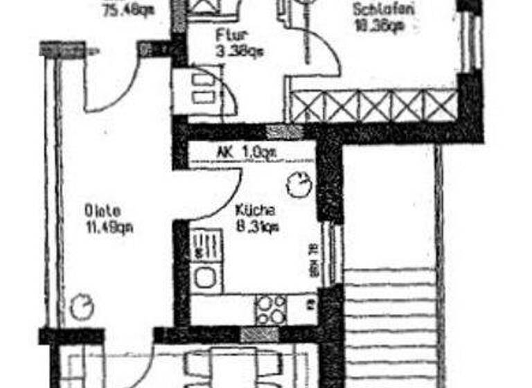 Wohnung zur Miete 755 € 2 Zimmer 75,5 m² 1. Geschoss frei ab 01.05.2026 Gustav-Adolf-Allee 55 Lindenthal Leipzig 04158