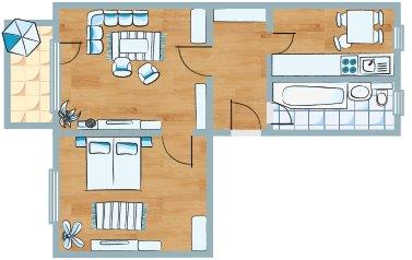 Wohnung zur Miete 273 € 2 Zimmer 49,7 m²<br/>Wohnfläche 3.<br/>Geschoss 01.02.2025<br/>Verfügbarkeit Zauchestraße 17 Nord Brandenburg 14770