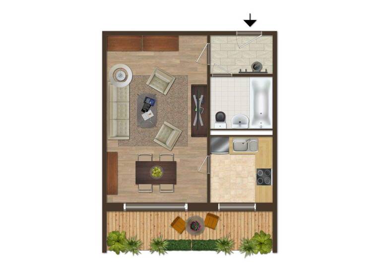 Wohnung zur Miete 265 € 1 Zimmer 36,7 m² EG frei ab sofort Georg-Dreke-Ring 47 Prenzlau 17291