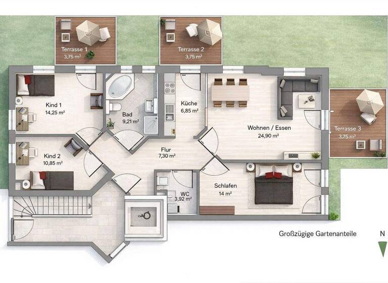 Wohnung zur Miete 2.180 € 4 Zimmer 110 m² Geschoss EG/3 frei ab 15.07.2026 Baldham Vaterstetten 85598