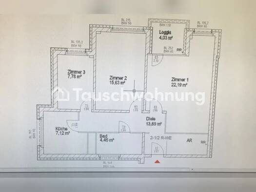 Wohnung zur Miete Tauschwohnung 380 € 2,5 Zimmer 74 m² 6. Geschoss Märkisches Viertel Reinickendorf 13435