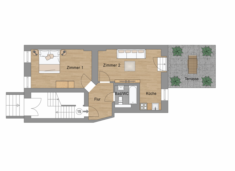 Wohnung zum Kauf provisionsfrei 194.000 € 2 Zimmer 45,9 m² 1. Geschoss Halskestraße 3 Steglitz Berlin 12167