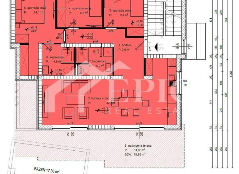Wohnung zum Kauf 439.000 € 3 Zimmer 135 m² Petrcane - Kozino