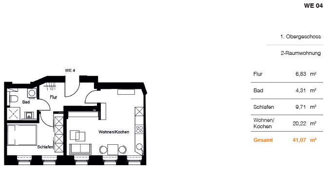 Wohnung zur Miete 517 € 2 Zimmer 41,1 m²<br/>Wohnfläche 1.<br/>Geschoss 01.03.2025<br/>Verfügbarkeit Gießerstraße 56 Plagwitz Leipzig 04229