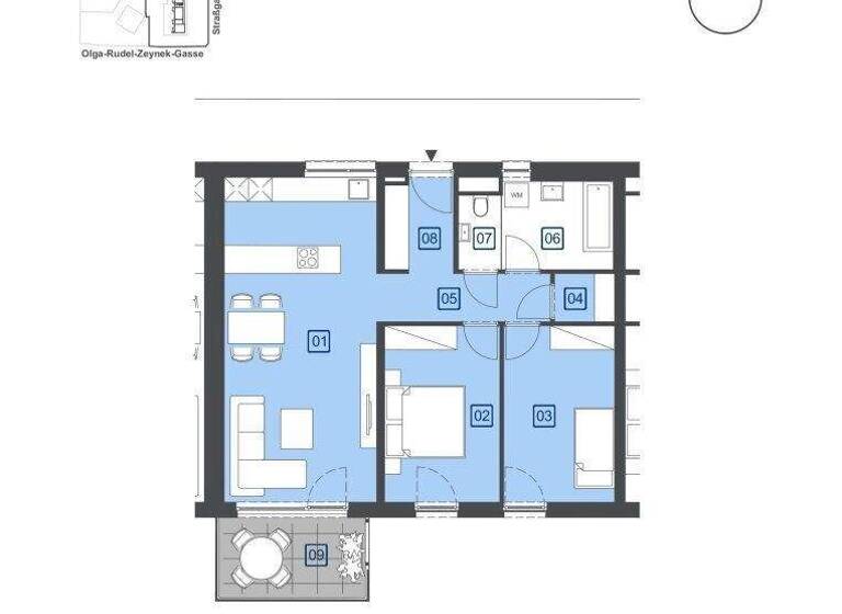 Wohnung zur Miete 638 € 3 Zimmer 74,5 m² 2. Geschoss Olga-Rudel-Zeynek-Gasse 8 Straßgang Graz 8054