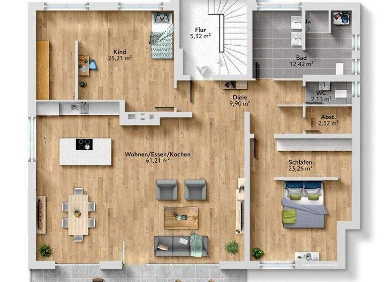 Wohnung zur Miete - Erstbezug 2.060 € 3 Zimmer 158 m² frei ab 01.04.2026 Klein-Karben Karben 61184