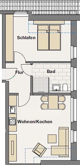 Wohnung zur Miete 630 € 2 Zimmer 49,7 m²<br/>Wohnfläche 01.04.2025<br/>Verfügbarkeit Vilsendorf Bielefeld 33609