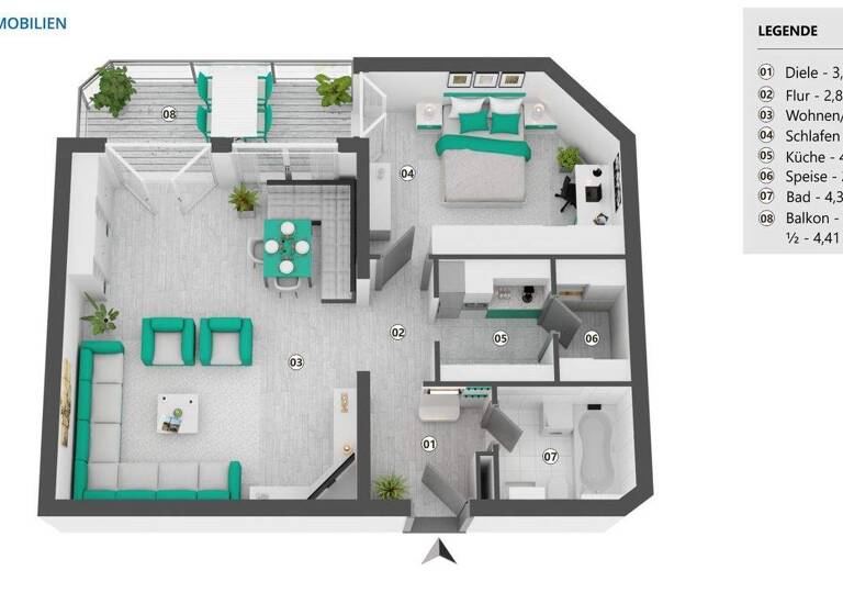 Wohnung zum Kauf 520.000 € 2 Zimmer 69 m² 2. Geschoss Insel Lindau 88131