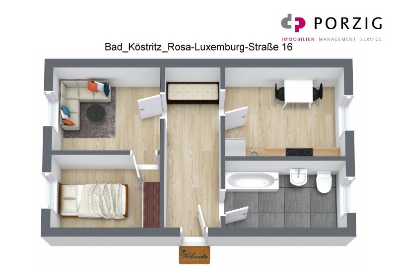 Wohnung zur Miete 310 € 2 Zimmer 48 m²<br/>Wohnfläche 2.<br/>Geschoss Rosa-Luxemburg-Ring 15 Bad Köstritz Bad Köstritz 07586