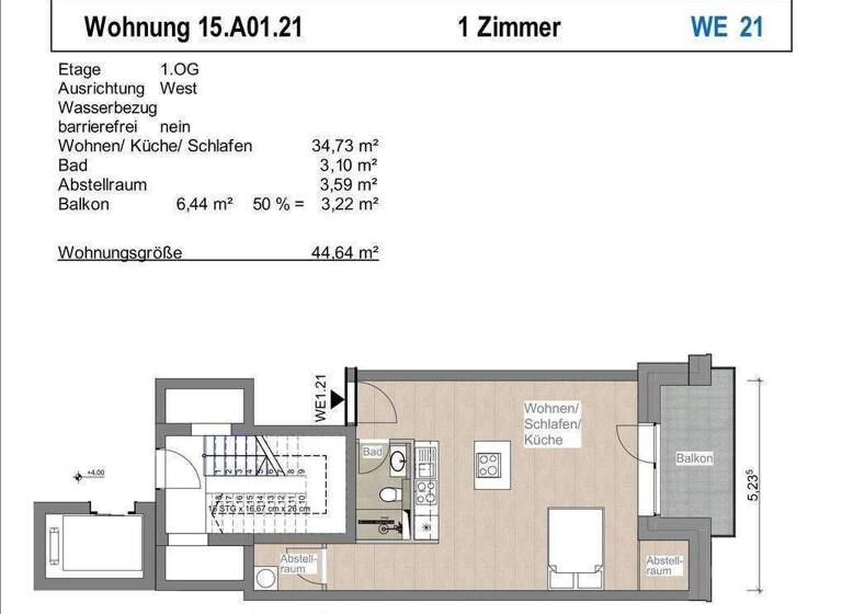 Studio zum Kauf - Erstbezug provisionsfrei 267.840 € 1 Zimmer 44,6 m² 1. Geschoss Gaarden-Ost Kiel 24143