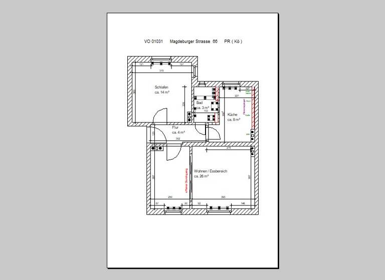 Wohnung zur Miete 420 € 2 Zimmer 56 m² EG frei ab sofort Magdeburger Straße 66 Schönebeck Schönebeck (Elbe) 39218