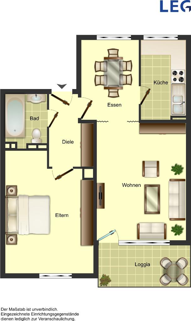 Wohnung zur Miete 619 € 2 Zimmer 56 m²<br/>Wohnfläche 1.<br/>Geschoss 01.03.2025<br/>Verfügbarkeit Tegeler Straße 7 Berliner Viertel Monheim 40789