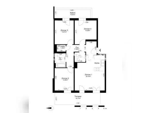 Wohnung zur Miete Tauschwohnung 938 € 4 Zimmer 101 m² 1. Geschoss Siemensstadt Spandau 13629