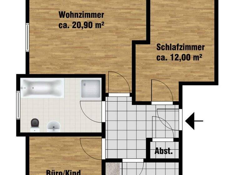 Wohnung zum Kauf 229.000 € 3 Zimmer 70 m² 1. Geschoss Vielstedt Hude 27798