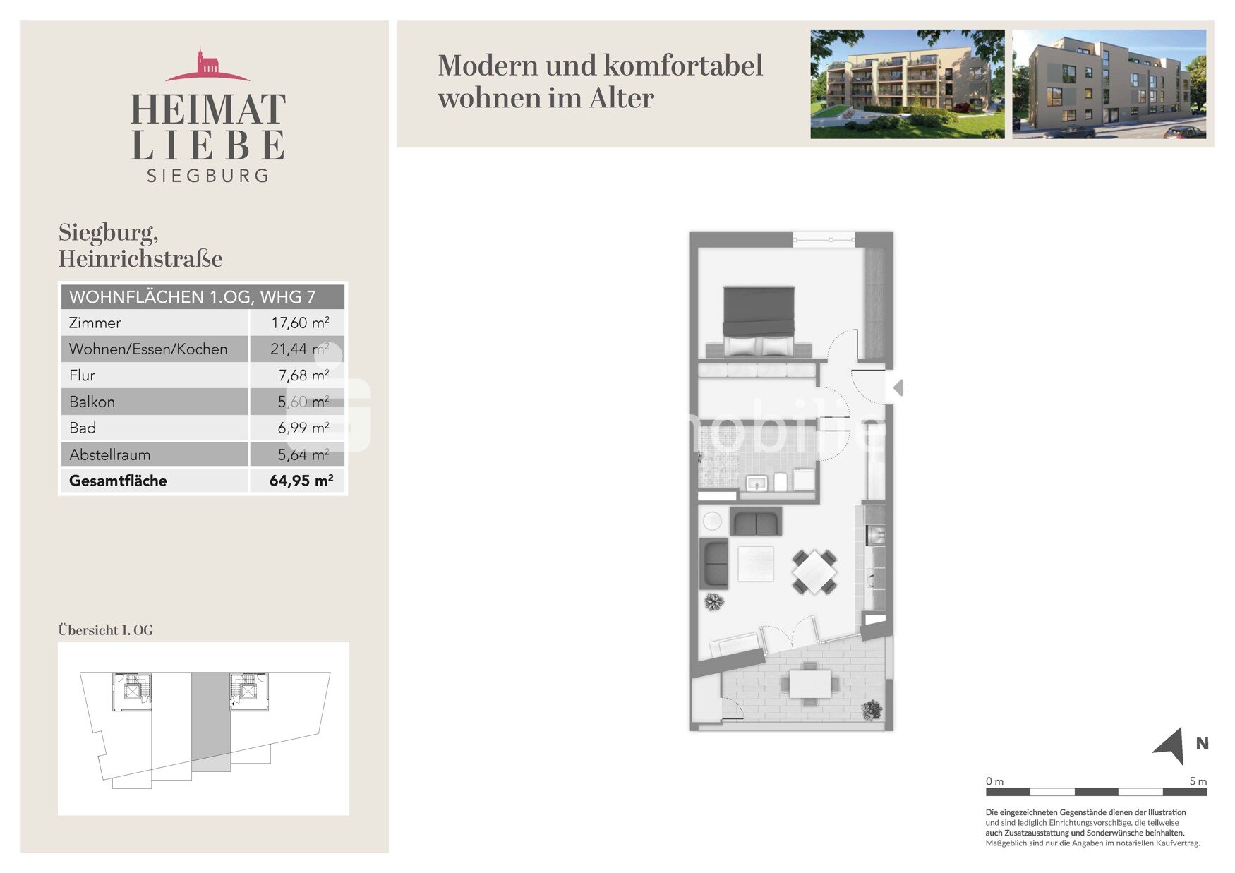 Wohnung zum Kauf 360.000 € 2 Zimmer 65 m²<br/>Wohnfläche 1.<br/>Geschoss Wahllokal 62 Siegburg 53721