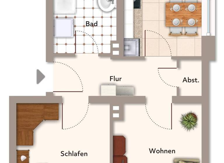 Wohnung zur Miete 385 € 2 Zimmer 53,4 m² 1. Geschoss frei ab sofort Hannoversche Straße 8 Stadtfeld West Magdeburg 39110